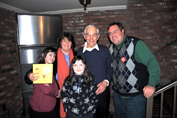 Ron Paul with
                      the Harshman family